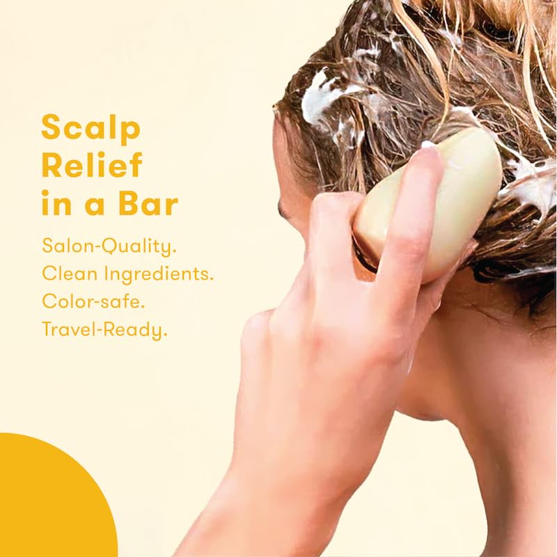 Image of HIBAR - Soothe Shampoo Bar - For Dry, Itchy, Flaky Scalps - Improves Scalp Health - With Willow Bark Extract & Salicylic Acid - Plastic-Free - Soap, Paraben & Sulfate-Free - Color Safe - 1 Solid Bar