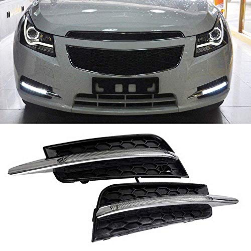 iJDMTOY Switchback LED Daytime Running Light Kit Compatible With 2011-2014 Chevrolet Cruze, Mercedes W204 Style White/Amber Exact Fit 10W DRL Bezel Assembly