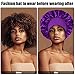 4Pcs Silk Satin Bonnets for Sleeping - Elastic Wide Band Wrap for Black Women Men,Silk Bonnets for Curly Hair,Large Hair Cap for Sleeping (Black+Wine Red+Purple+Brown)