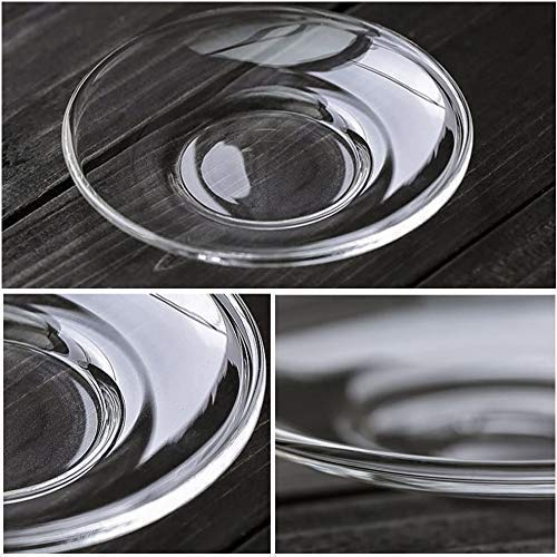 Image of VILON Glass Saucer Set of 6 - 5.5 Inch Round Plates - Elegant Saucers Without Cups - Ideal for Tea, Coffee, Snacks - Heat-Resistant & Dishwasher Safe