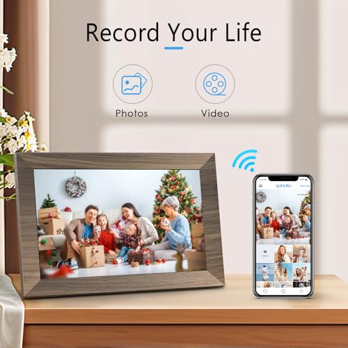 Image of Canupdog 10.1 WiFi Digital Picture Frame, IPS Touch Screen Smart Cloud Digital Photo Frame with 16GB Storage, Wall Mountable, Auto-Rotate, Share Photos From Anywhere Via App, Email