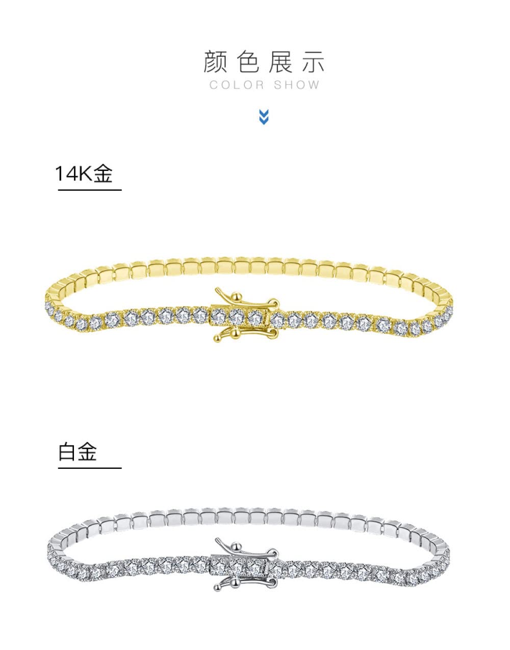 Armkette Damen,Exquisites Armband Aus Vergoldetem S925-Sterlingsilber, 2 Mm, Mikrobesetzter Zirkon, Charm-Tennisarmbänder, Leichter Luxus-Diamant, X-Link-Armbänder, Schmuck Für Damen, Herren, Ges