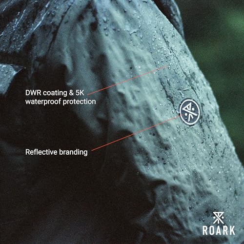 Roark Men's Cascade Rain Shell Jacket, Waterproof Coat with Hood, Dark Military2