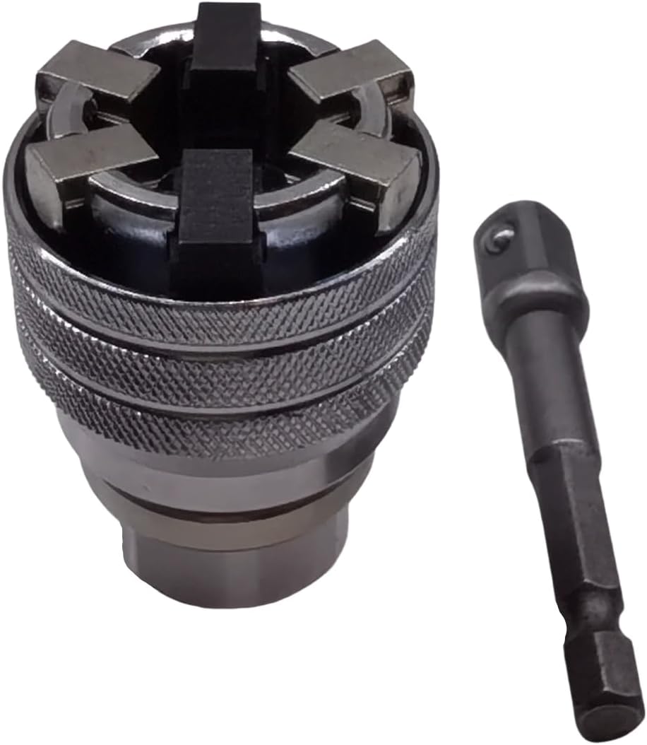 Adjustable Winch Adapter for Cordless Drill，Fits Flattened Rod Drive Shafts of Various Sizes，3/8" Drive or 1/4" Hex Shank Drive
