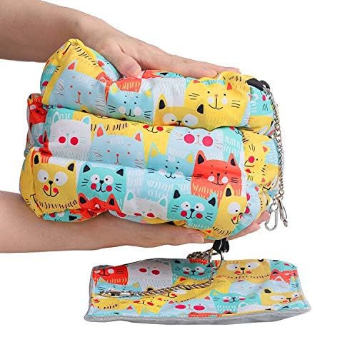 Image of Warm Bird Nest Snuggle Tent,Parrot Wintor Habitat Cave Bed for Small Medium Animal Budgies Parakeet Cockatiels Lovebird Guinea Pig Hamster Squirrel Hedgehog Chinchilla (Colorful Cat, 6.7x6.7x6.7)