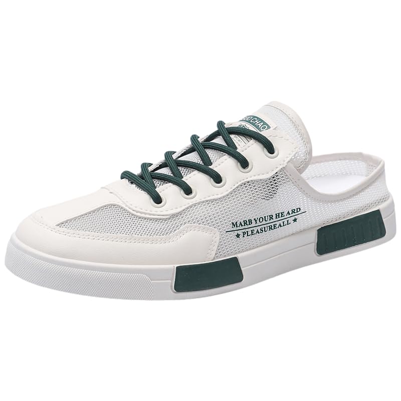 Hhhchpm Men's Slip-on Mules Half Sneakers, Casual Walking Outdoor, Backless Sneakers, Open Back Shoes