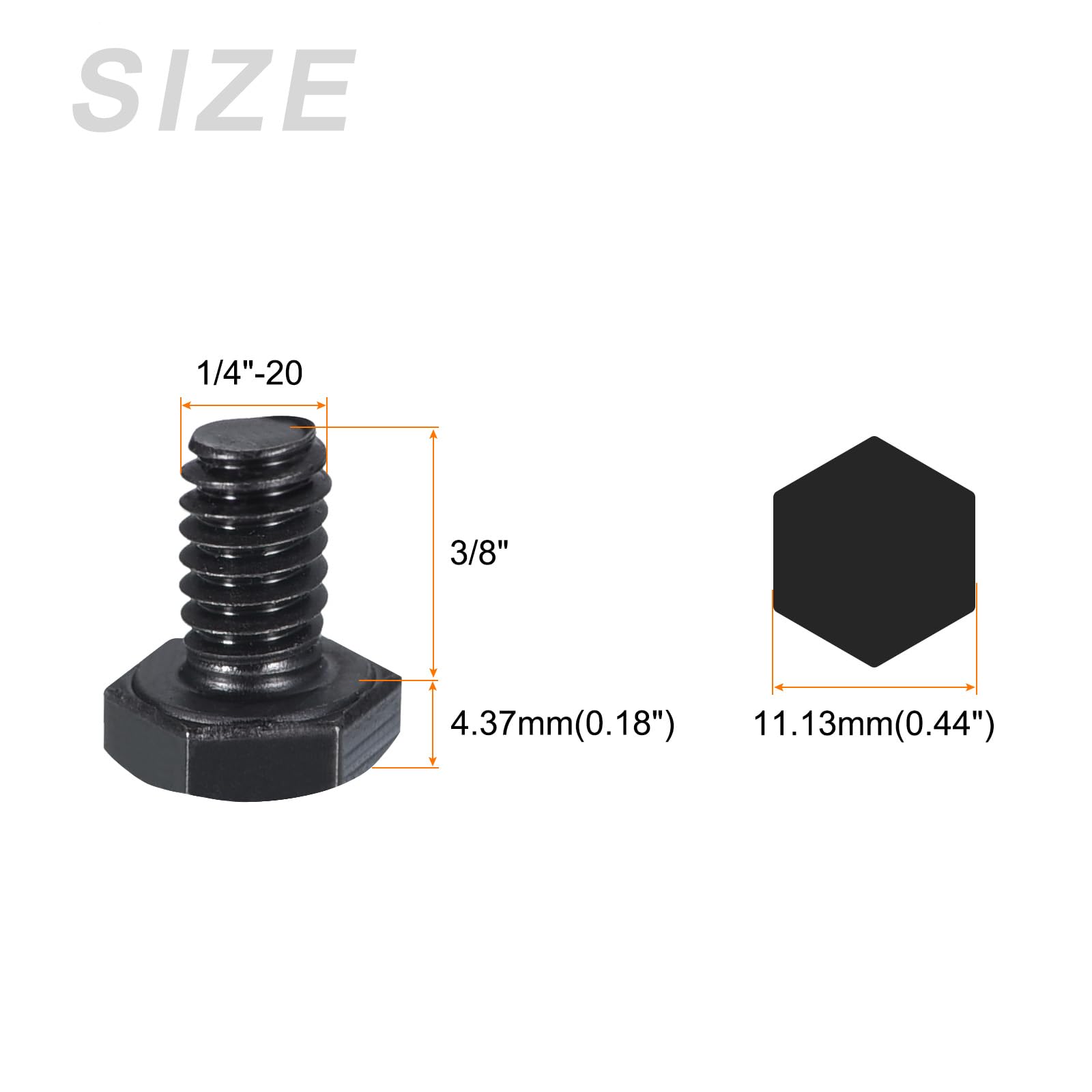 METALLIXITY Hex Head Bolts (1/4-20 x 3/8") 20Pcs, 304 Stainless Steel 18-8, Fully Threaded, External Hex Drive - Image 2