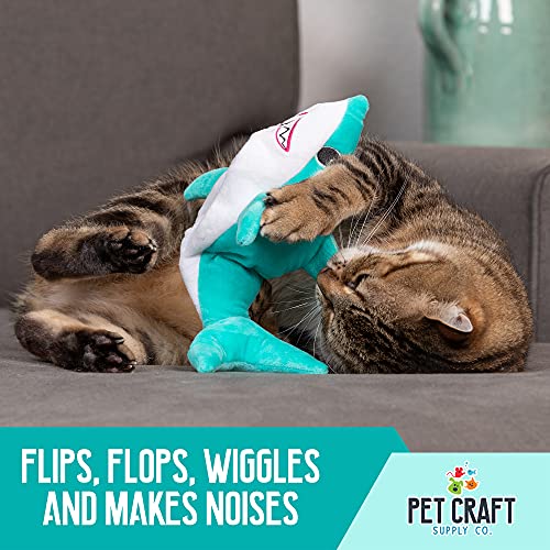 Pet-Craft-Supply-Wiggle-Pickle-and-Shimmy-Shark-Flipper-Flopper-Interactive-Electric-Realistic-Flopping-Wiggling-Moving-Fish-Potent-Catnip-and-Silvervine-Cat-Toy-Multi-8726-All-Breed-Sizes Pet Craft Supply Wiggle Pickle and Shimmy Shark Flipper Flopper Interactive Electric Realistic Flopping Wiggling Moving Fish Potent Catnip and Silvervine Cat Toy, Multi (8726), All Breed Sizes - Image 5