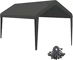 Dossel de substituição para garagem, tampa superior de substituição de 25 x 50 cm para moldura de garagem de 25 cm x 5 cm, dossel resistente 800D para carro à prova d'água e proteção UV com elásticos de bola (a moldura não está incluída) (cinza)