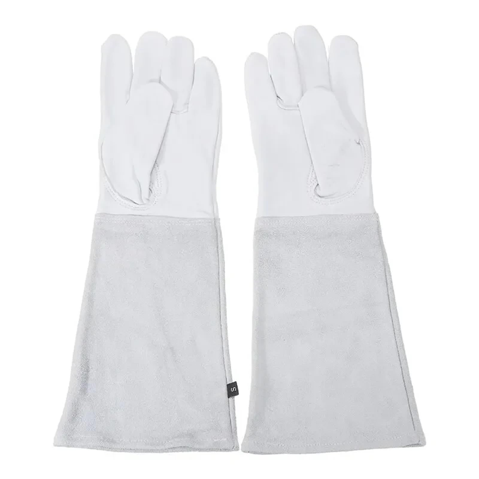1 paio di guanti da giardinaggio resistenti for potatura rose, giardino for saldatura a maniche lunghe, a prova spina Per il giardinaggio(Gray,S)