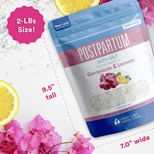 Postpartum Sitz Bath Soak (2 Lbs) Postpartum Care For New Moms Bath Salt With Essential Oils In Easy Press-Lock Bpa-Free Pouch Made With Natural Ingredients Made In Usa #TOP4