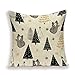 45×45 cm drzewo kreskówkowe poszewki na poduszki choinka poszewki na poduszki jeleń dekoracja zwierząt poszewka na poduszkę na sofę roślin dekoracyjne poszewki na poduszki-7