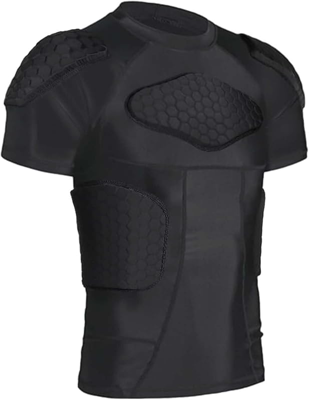 remera acolchada de fútbol para hombre Protectores de costillas de fútbol remera de compresión acolchada 6 almohadillas de fútbol Equipo de protección para béisbol Baloncesto Softbol