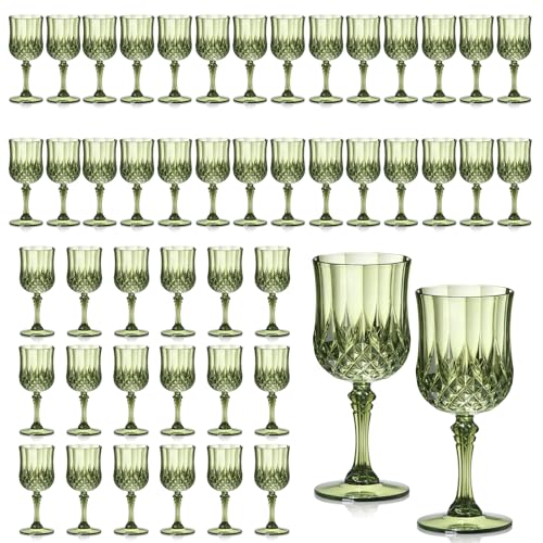 XUWAIDSGN 48 Pcs 7oz Plastic Vintage Wine Glasses...