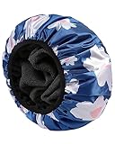 E ENASUE Duschhaube für Langes Haar, Große 3-Lagige Wasserdichte Duschtüte, Wiederverwendbar, Ideal für Reise und tägliche Pflege(Blau)