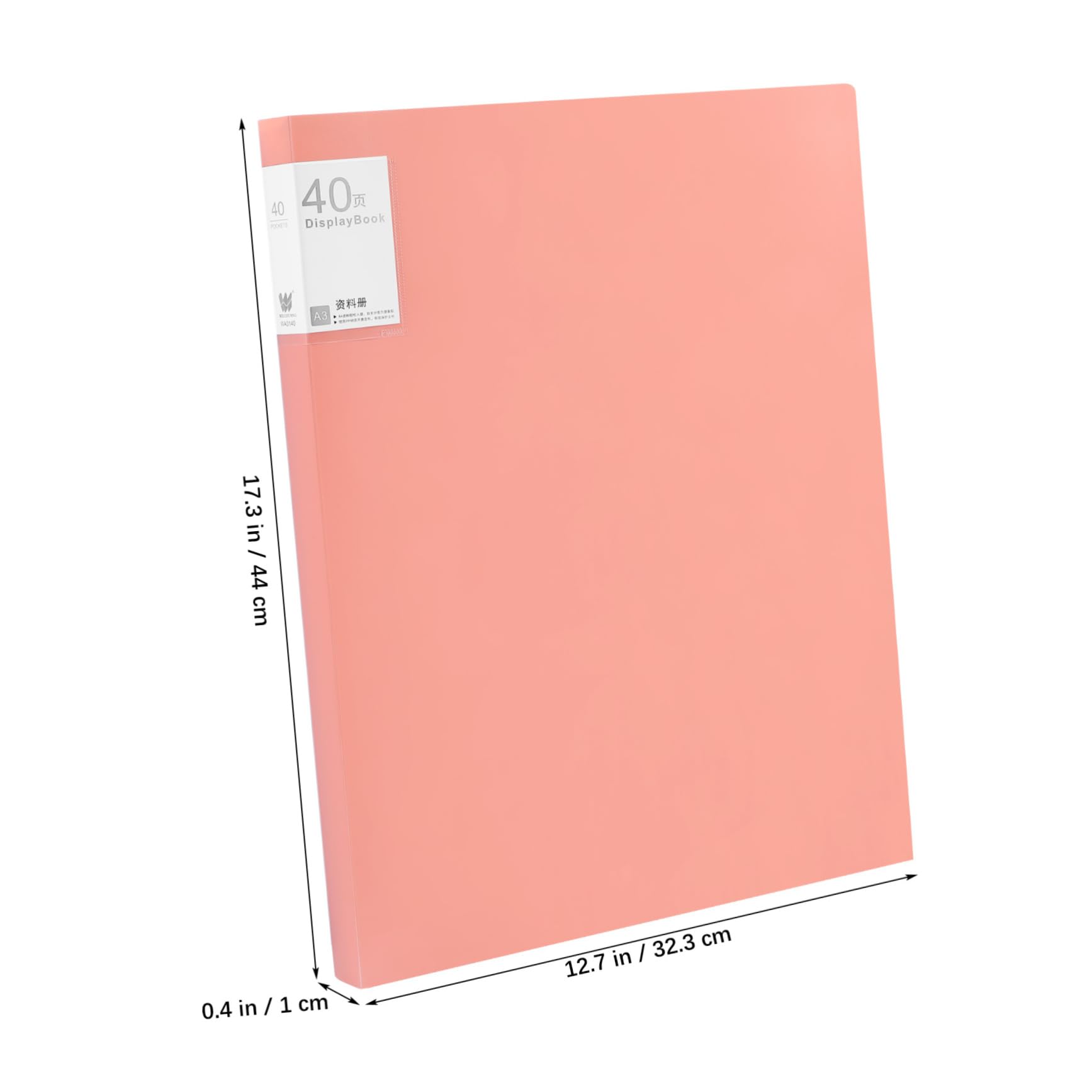Cartella Raccoglitore A3 in Plastica Resistente da 3 Pezzi con 40 Pagine, Ampia Capacità di Archiviazione per Uffici e Riunioni, Design Elegante e Minimalista