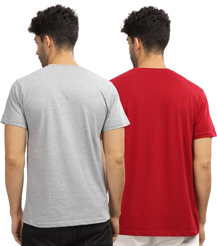 Image of XENOVAURBAN Unisex Regular Cotton Combo of 2 Solid Color Tshirt