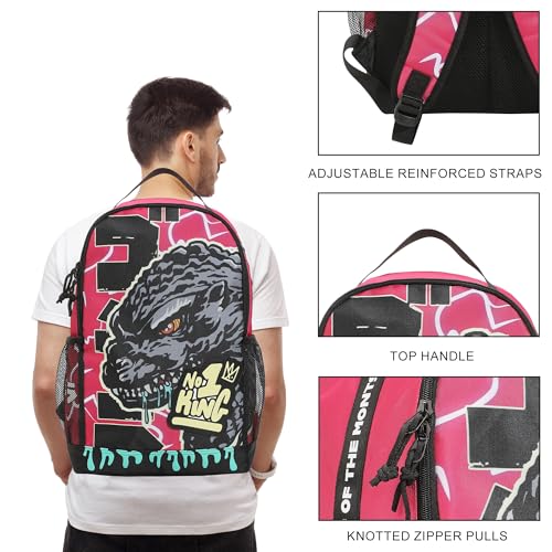 Godzilla Large Graphic 17.5" Pink Backpack2
