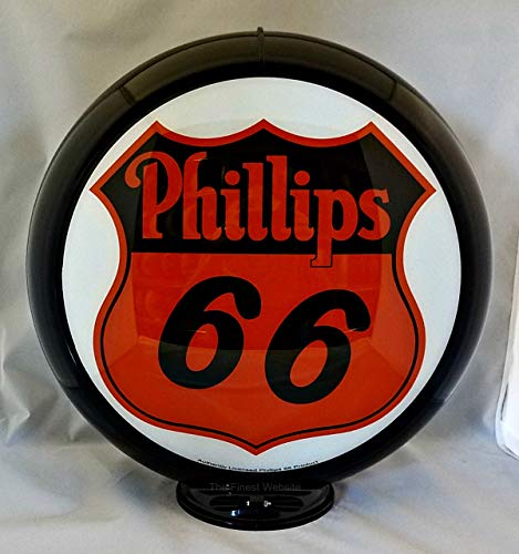 Image of New Reproduction Phillips 66 Gas Pump Globe Already Assembled - Black Outer Frame - Ships Free Next Business Day to Lower 48 States