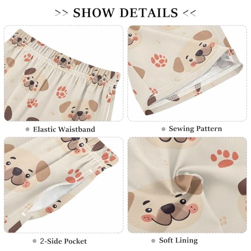 ALAZA Funny Dog Paw Print Pajama Shorts Elastic Waist Casual Sleep Shorts with Pockets Size 6-143