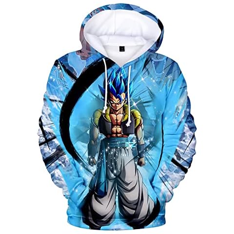 jiminhope Men's and Women's Hoodie Dragon Ball Z Hooded Sweater 3D Casual Pullover Goku Kanji Sweatshirt Cover