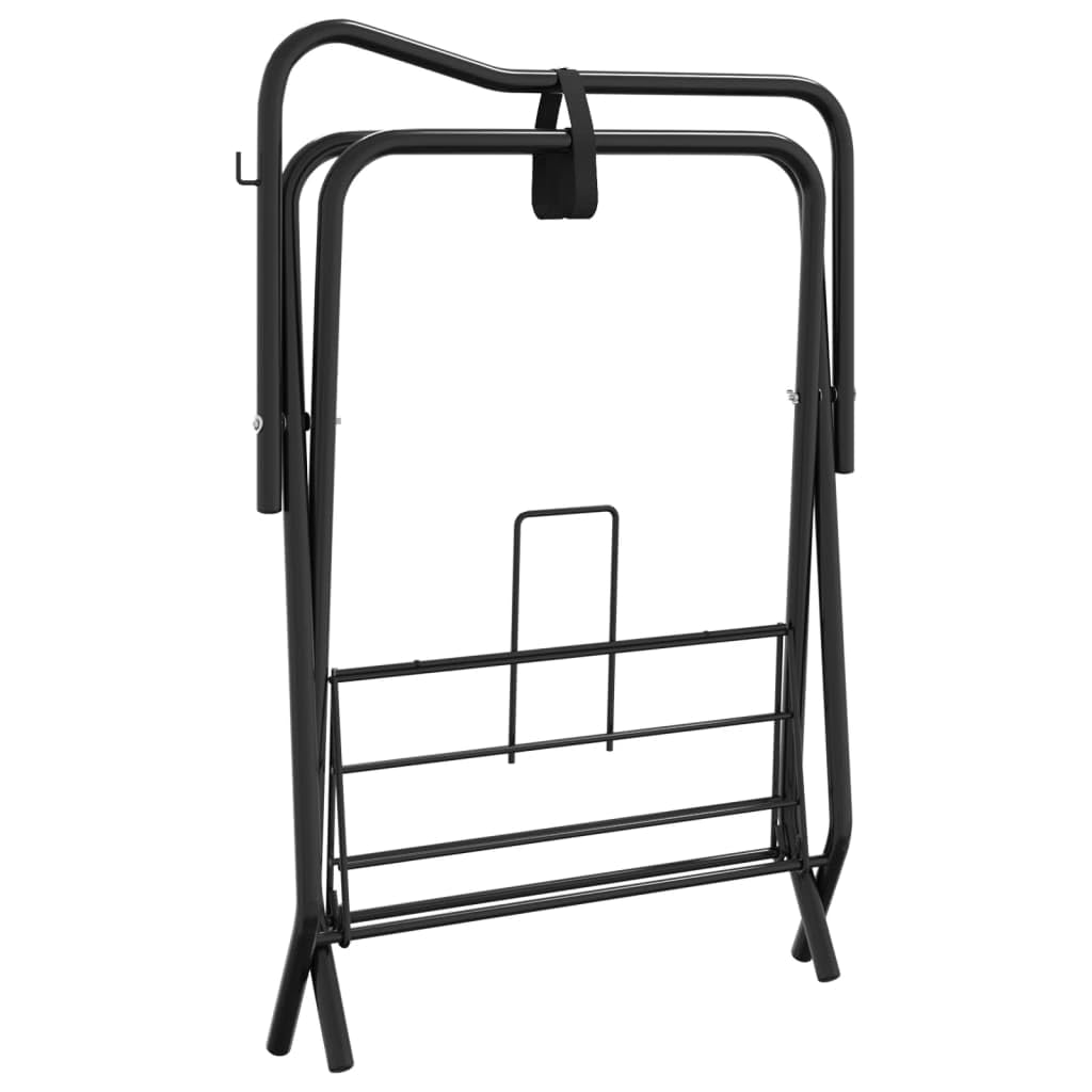 Genérico Soporte de Montura Plegable de pie Independiente Hierro Negro,Deportes,Actividades al Aire Libre,Equitación,Accesorios para riendas de Caballos,Accesorios para sillas de montar-172440