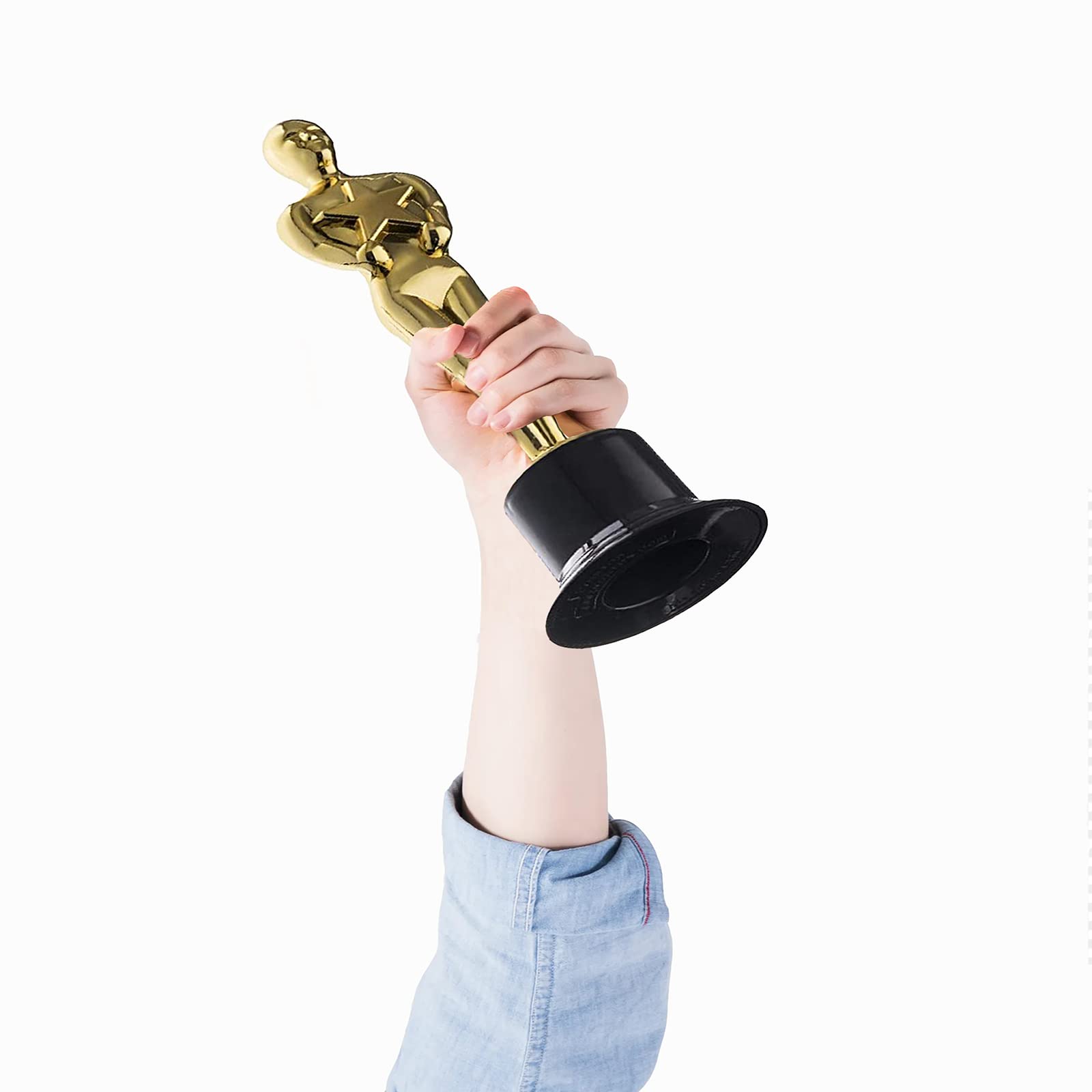 10 Piezas Trofeo de Oro Estatuas, Plástico Trofeo, para Ceremonia de Entrega de Premios, Premios de Fiesta, Celebración Deportiva（15 cm / 5,90 Inch）