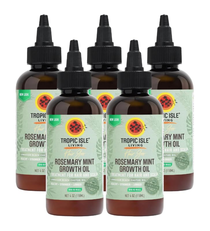 5x Hair Gro Rosemary Mint Growth Oil – 4oz – Nourishing Scalp and Strength – Gift Set (5 Items)