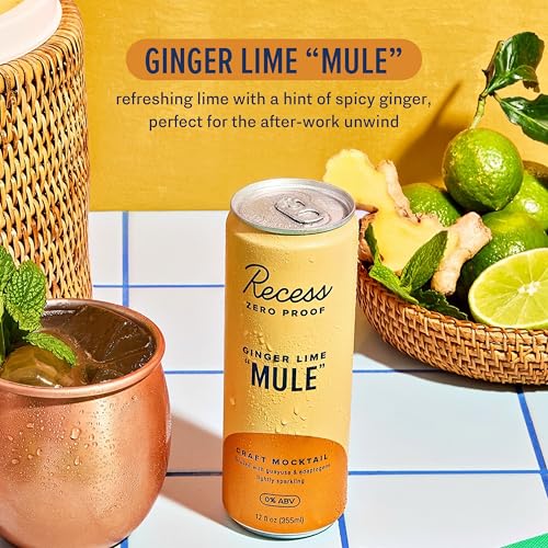 Image of Recess Zero Proof Ginger Lime Mule Mocktail, 12 Pack