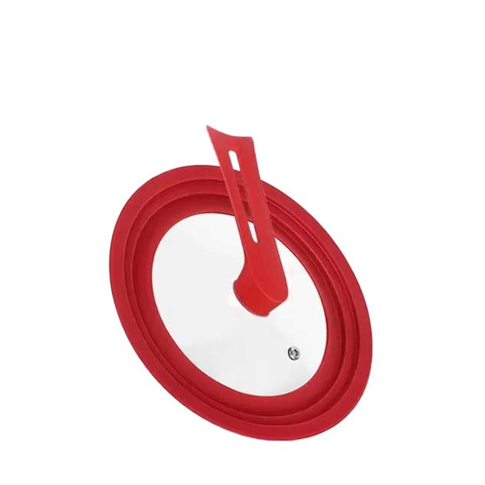 Zyslxhocz Stand Red 16-18-20Cm Silicone Universal Pan Lid With Standing Handle Kitchen Pot Skillet Frying Pan Cover Cookware Tempered Glass Replacement Pan Lid(Stand Red 16-18-20Cm)