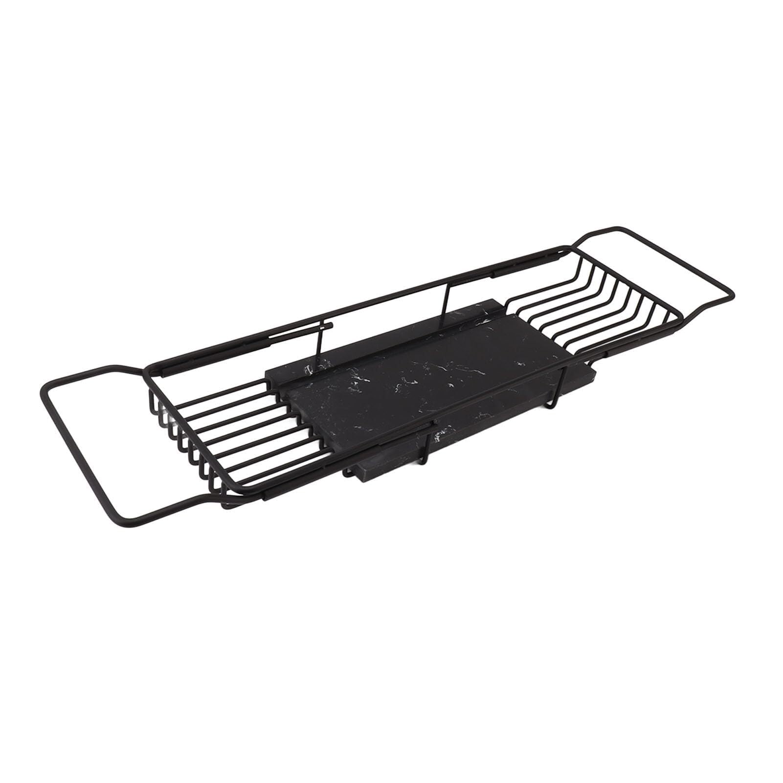 JKJZSALJ Over The Bathtub Shelf Rack - Bath Basin Table Tray For Shampoo & Essentials - Adjustable Wire Bathing Storage
