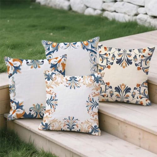 Housse coussin 70x70cm imperméable salon de jardin extérieur carré bleu marine taie S604 - 4