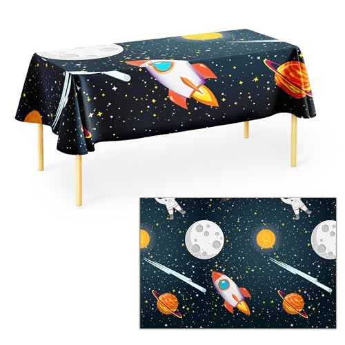 Procos - Mantel plástico Cohete Planetas Astronauta Rocket Space Party (180 x 120 cm), Multicolor, 180 x 120 cm, 93737