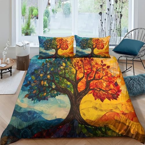 Housse de couette automne 3D en microfibre 260x220 cm avec 2 taies d'oreiller - 4