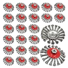 24 Pack 4-1/2 Inch Twist Knotted Wire Wheel Brush for 4 1/2 Angle Grinder with 5/8 Inch-11 Threaded Arbor Carbon Steel Wire Wheel for Heavy-Duty Conditioning Removing Rust
