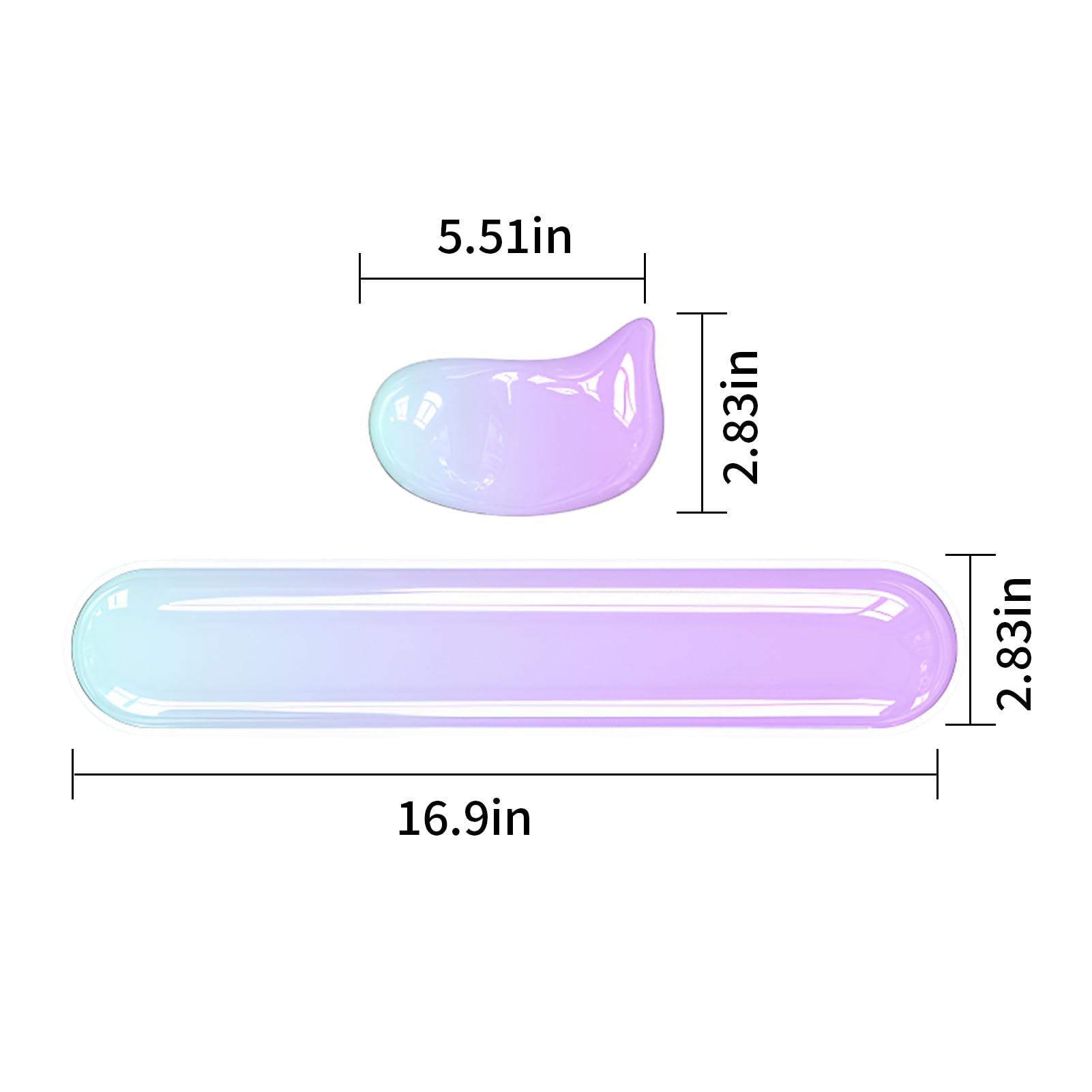 Set di poggiapolsi in gel per tastiera e mouse, supporto ergonomico in silicone per alleviare il dolore, tappetino antiscivolo in gel rinfrescante per ufficio, computer, laptop, giochi, confezione da