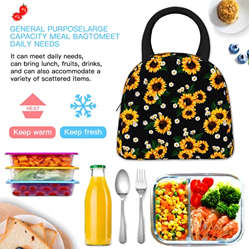Ruvnsr Sunflower Lunch Box Flowers Reusable Cooler Lunch Bags Cute Daisy Floral Insulated Tote Boxes Bag For Work Picnic Outdoor Travel Adult Women Gifts #TOP6