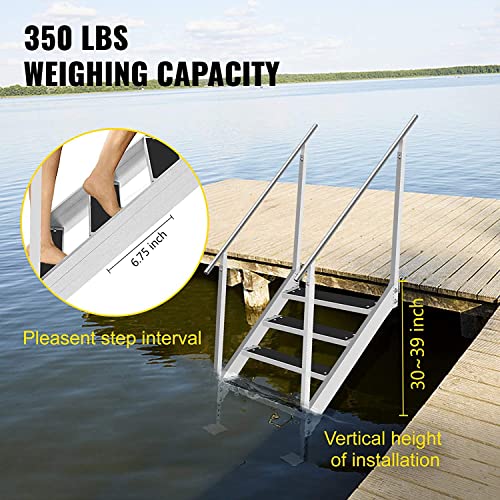Image of VEVOR Dock Ladder 4 /5 Steps (Dock Stair-4 Step)