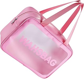 VALICLUD Bolsa De Maquiagem Portátil Kit De Maquiagem De Viagem Bolsa De Artigos De Higiene De Viagem Bolsa De Maquiagem Rosa Bolsa De Lavagem Bolsa Cosmética Pu Bolsa De Maquiagem De Três