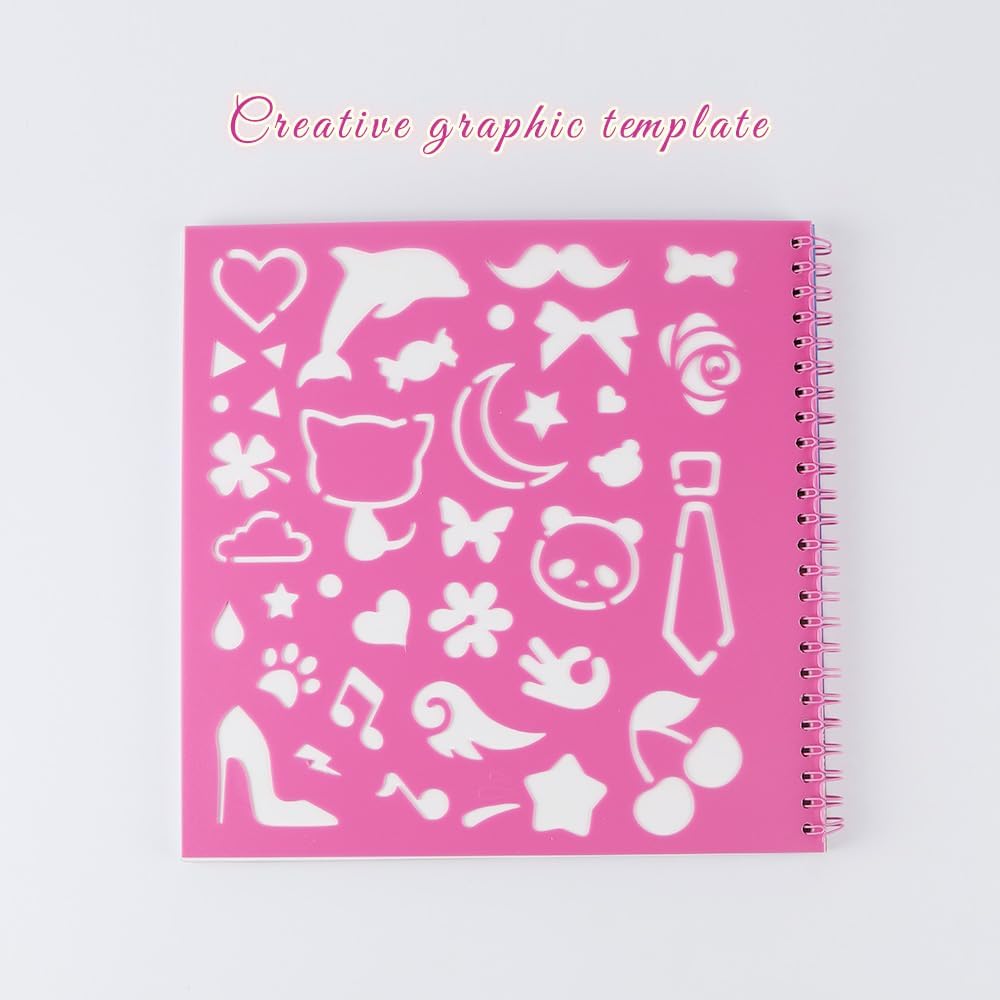 wegirls DIY T-Shirt Fashion Designer Kit for Girls 3+, Creative Coloring Book with 33 Sketch Pages, 3 Fabric-Pattern Papers, 3 Stickers & 1 Stencil, Arts & Crafts Set for Aesthetic & Motor Skills