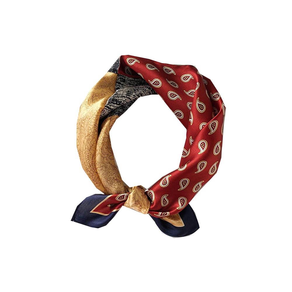 Riho 12 momme Men 100% Mulberry silk Neckerchief (53x53cm) (Grid-2)