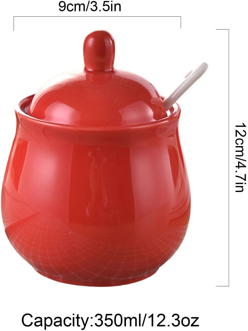 Sucrier avec couvercle et pot à lait, crème et ensembles, pot à sucre (rouge, sucrier)