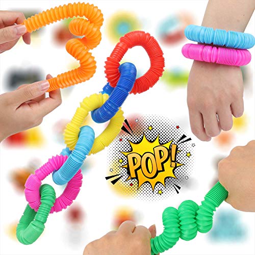 Yiran Mini Pop Tubes Sensory Stretch Toys, 8pcs