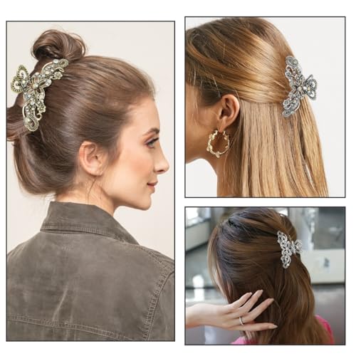 Pinzas de pelo vintage con strass 2 piezas miniatura 7