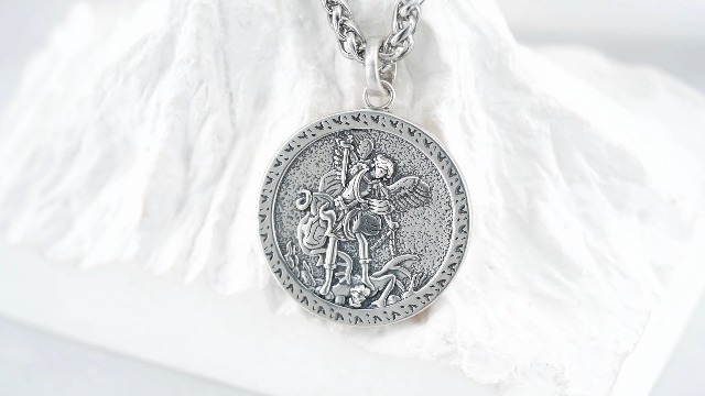 Sbzxbt 925 Sterling Silver Religious Necklace Saint Michael