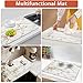White Gold Stove Top Covers for Electric Stove,Abstract Marble Glass Cooktop Cover Protector,Anti-Slip Heat Resistant Range Cooktop Cover Mat 28