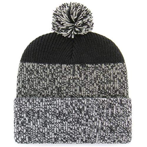 47 Brand Static Fashion Cuff Beanie Mütze mit POM POM - NFL Premium Cuffed Winter Knit Toque Cap, Herren, schwarz, Einheitsgröße