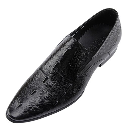 Dress Shoes For Men Alligator Crocodile Print Leather Venetian-Style Slip On Casual Loafer Shoes Black 8.5 Us #TOP30