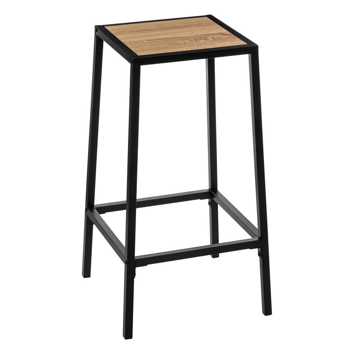 5five - Set di 2 sgabelli da bar aliaj effetto rovere naturale