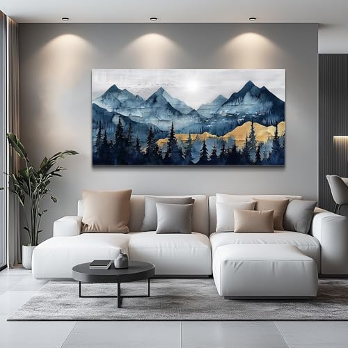 FUHAIHUA Large Wall Decor For Living Room Canvas Wall Art For Office Modern Wall Decorations For Bedroom Mountain Landscape Painting Abstract Pictures Artwork Room Home Decor 24x48 In